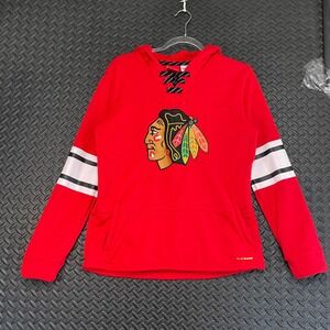 Reebok Chicago Black Hawks Red Pullover Sweater NHL Hockey Play Warm Youth Large